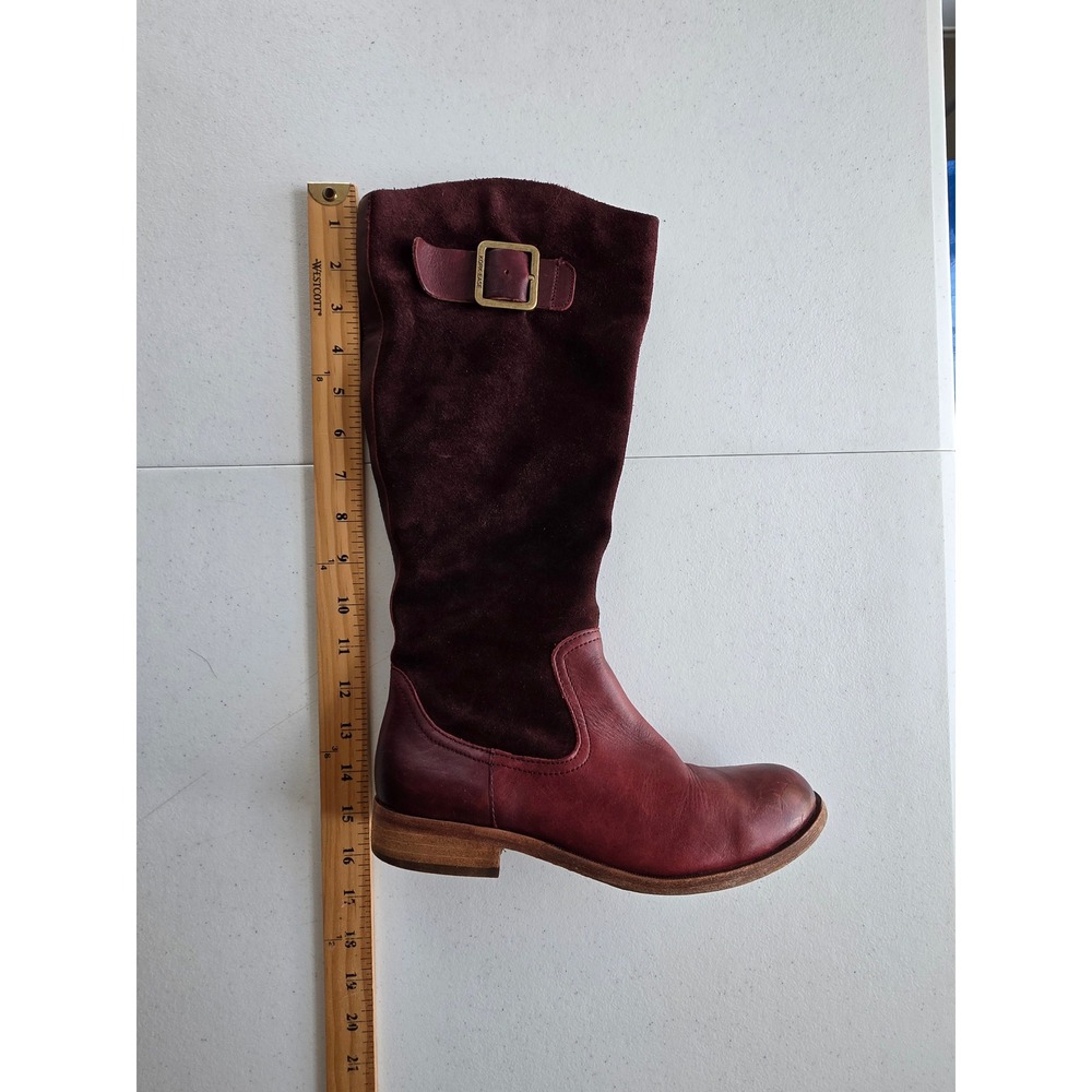 Kork-Ease Women's Burgundy Leather Suede Tall Riding Boots Size 6.5M Equestrian - Picture 6 of 11